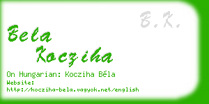 bela kocziha business card